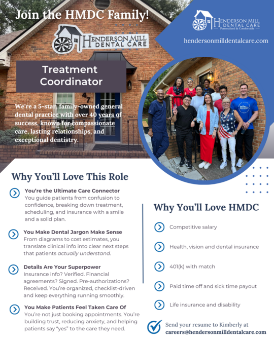(Dental receptionist / admin job)Henderson Mill Dental Care image: